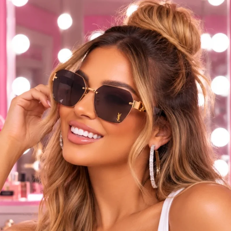 oversized rimless square sunglasses product detail