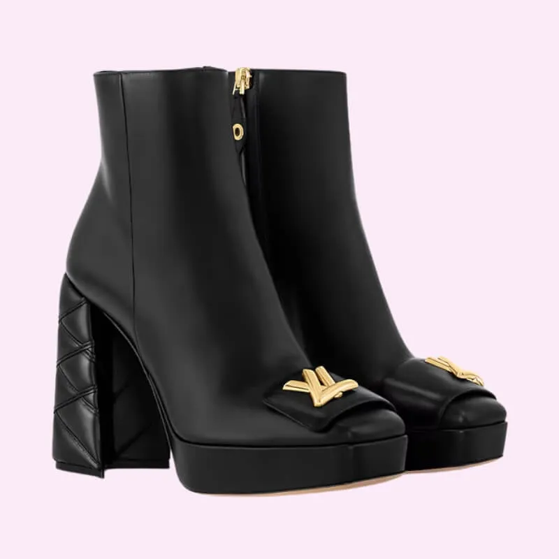 Platform High Heel Ankle Boots Block Heel Platform Boots
