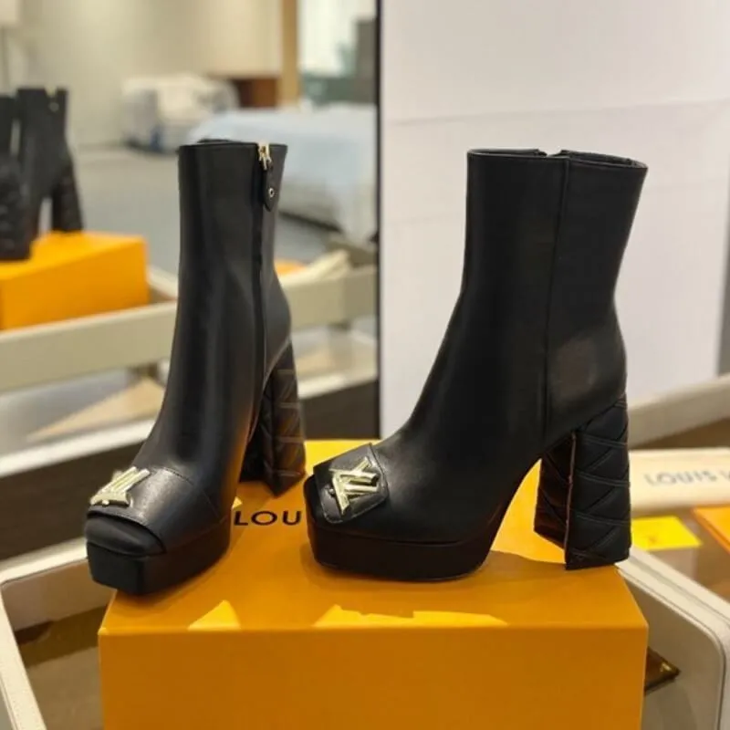 Platform High Heel Ankle Boots Block Heel Platform Boots