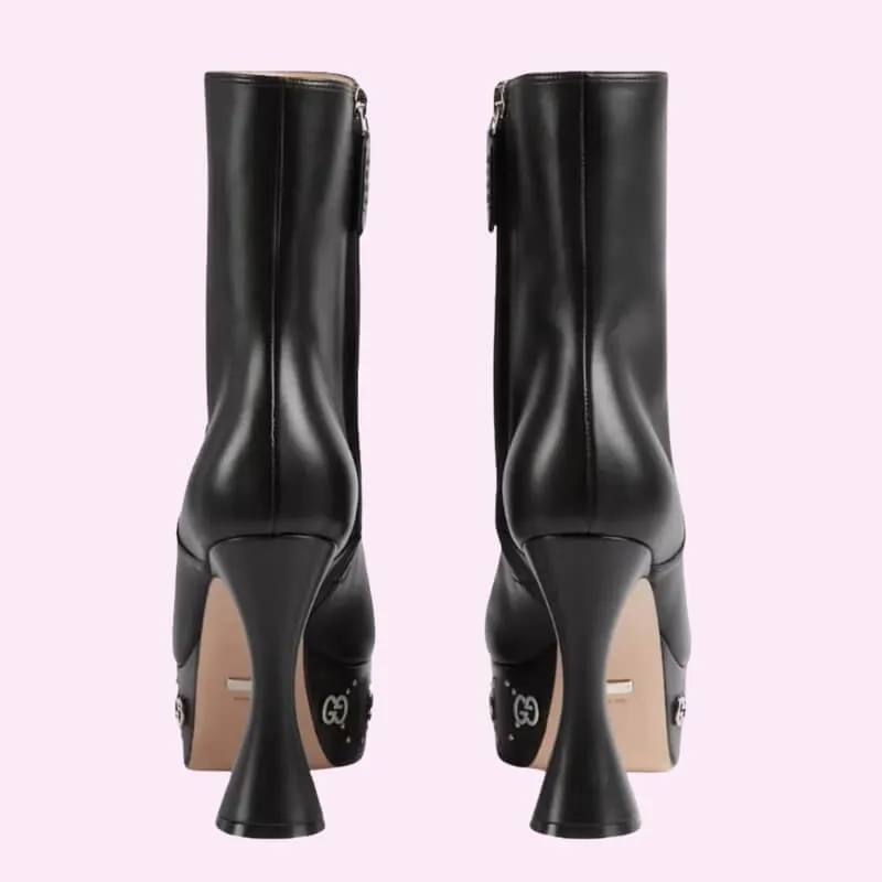 Platform Stiletto Ankle Boots with Sculpted Heel