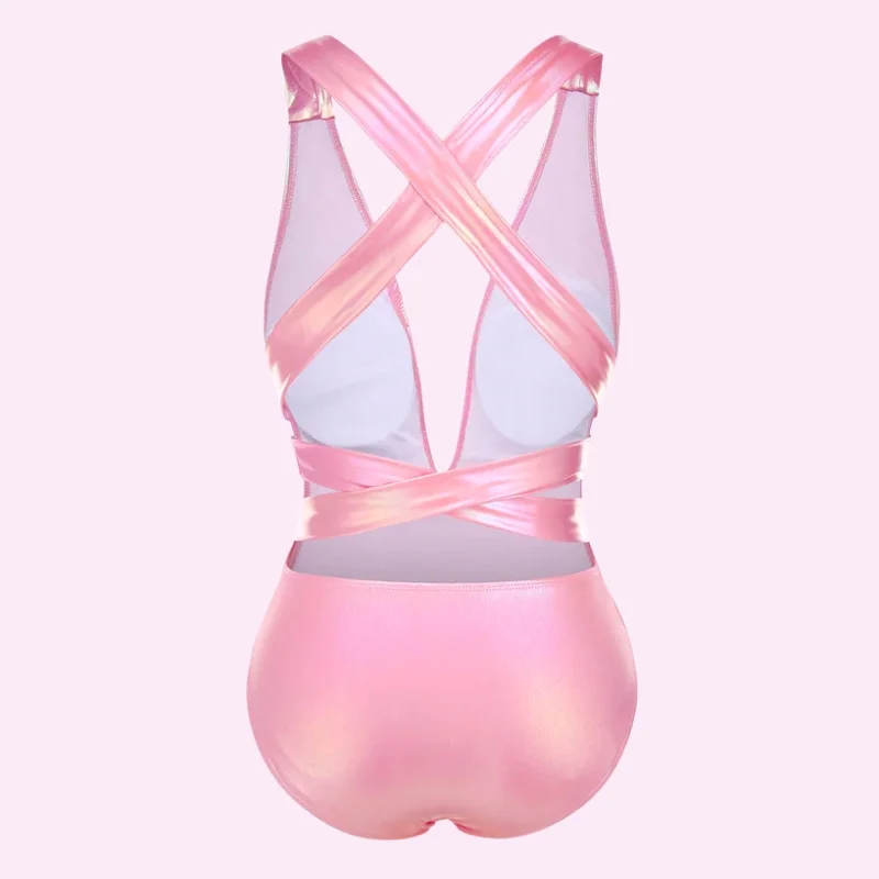 Plunge Halter Wrap One Piece Swimsuit Waist Tie Swimwear