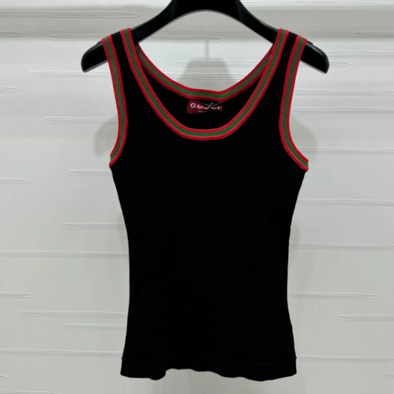 Ribbed Scoop Neck Athletic Tank Top Fitted Everyday Style