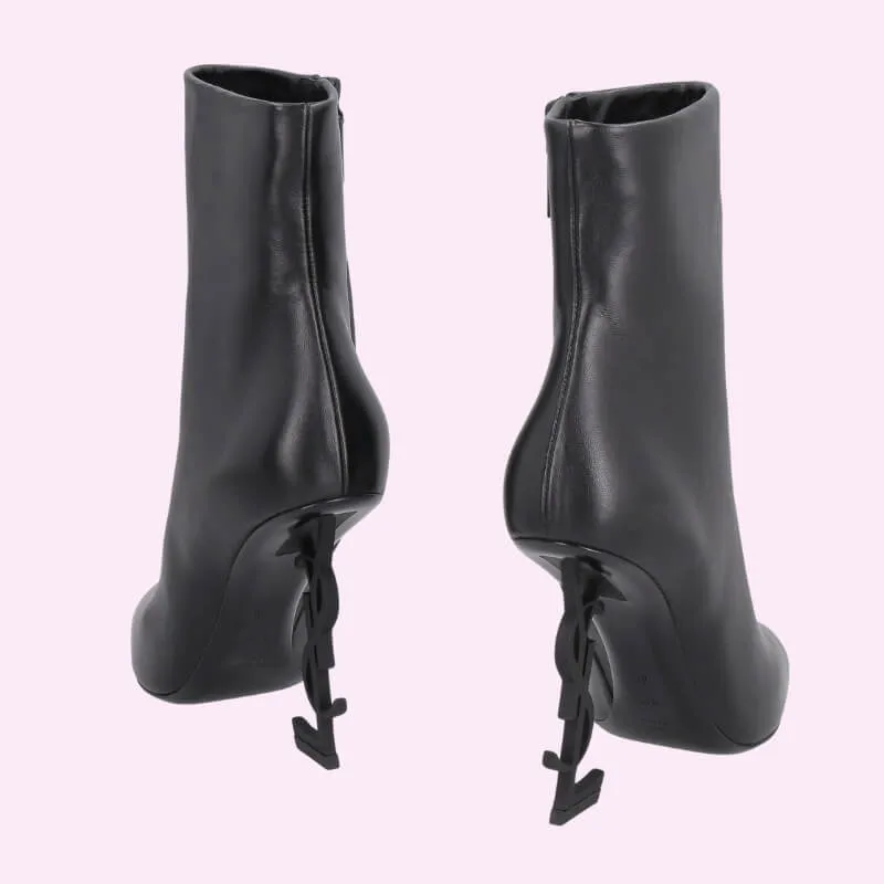 Sculptural Heel Ankle Boots Pointed Toe Statement Style