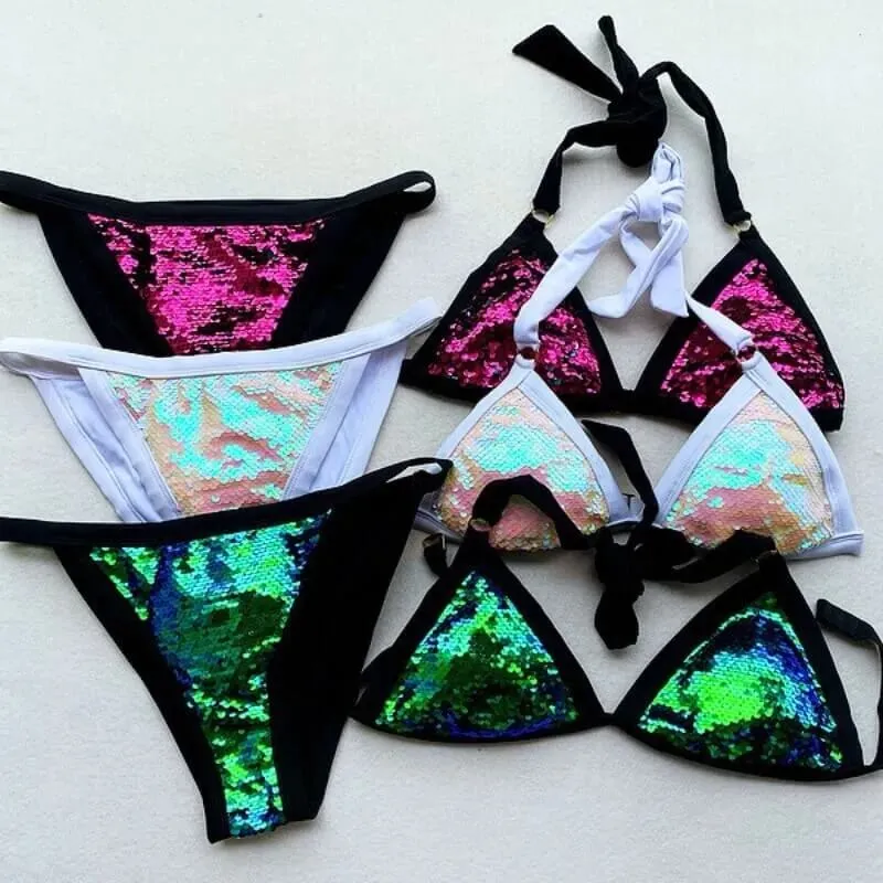 Shimmer Triangle Bikini Set Sparkle Summer Fit