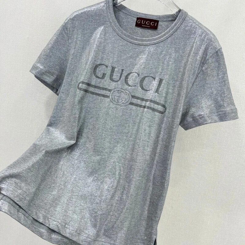 Modern outfit inspiration featuring Soft Metallic Finish Short Sleeve Graphic Tee
