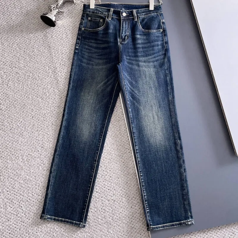 Straight Fit Everyday Denim Jeans Clean Casual Wear