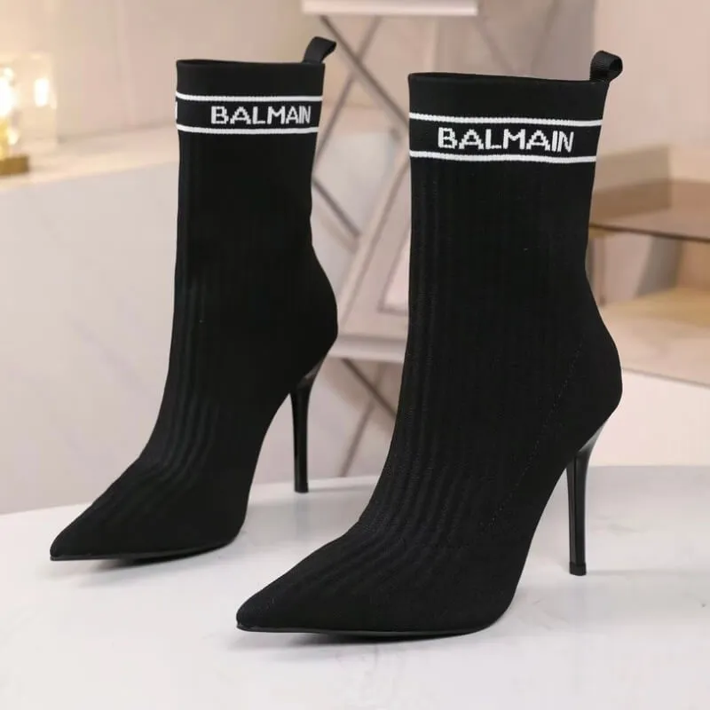 Stretch Sock Ankle Boots Pointed Toe Stiletto Style