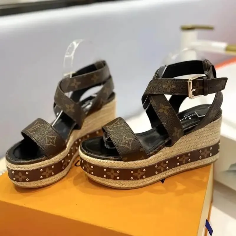 Studded Espadrille Wedge Sandals Crisscross Platform Sandals
