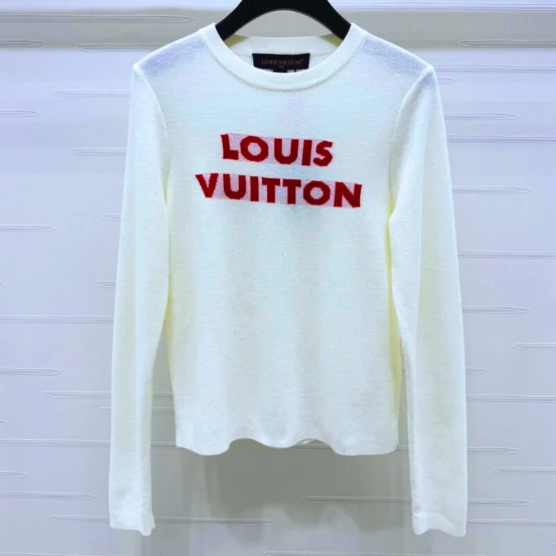 Text Knit Long Sleeve Sweater Slim Everyday Fit