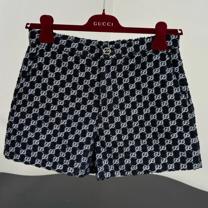 Textured High Waist Tailored Shorts
