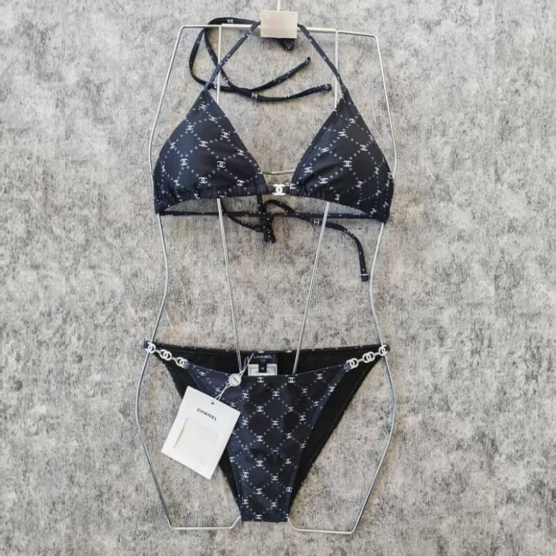 Triangle Bikini Set with Chain Detail Sculpted Fit