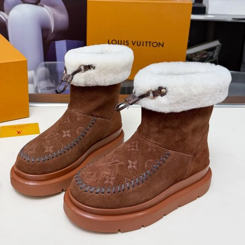 Warm Suede Fur Lined Snow Boots Winter Ankle Booties