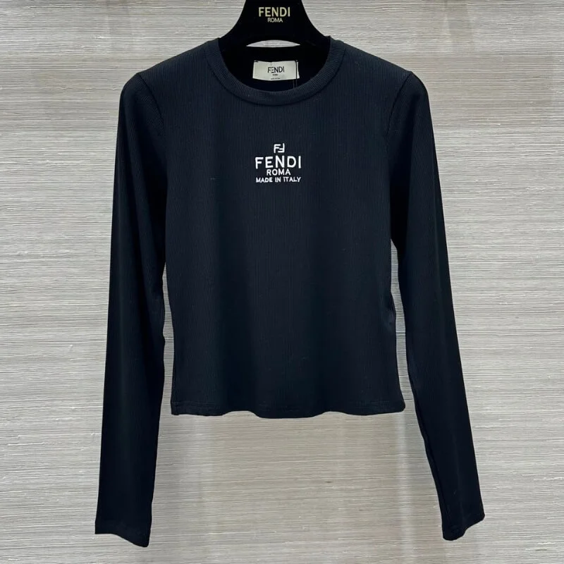 Women’s Fitted Ribbed Logo Long Sleeve Crop Top