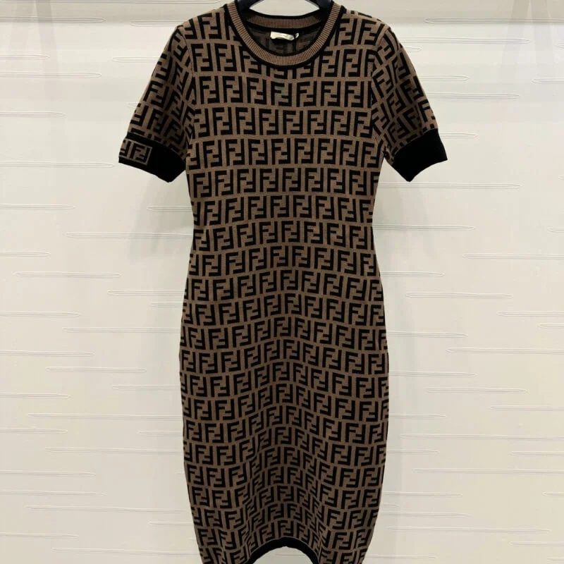 Women’s Geometric Knit Bodycon Midi Dress